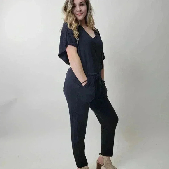 NWOT J. Crew Navy Blue V-neck Jumpsuit - 4 - Picture 3 of 8